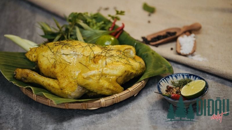 Gà hấp gừng 