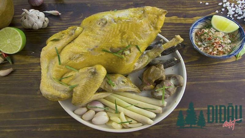 Gà hấp muối sả