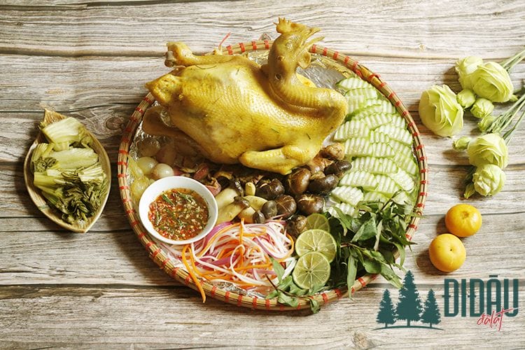 Gà hấp muối sả 