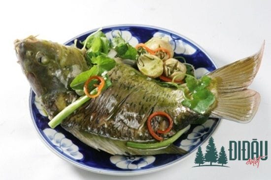 Cá chép hấp rau má