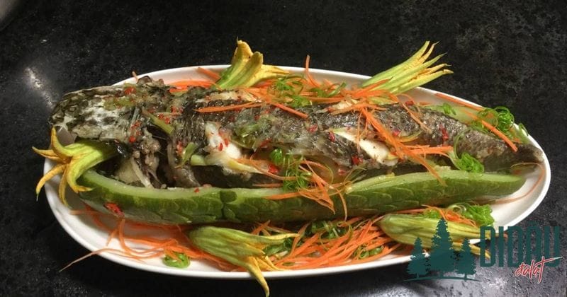 Cá lóc hấp bầu