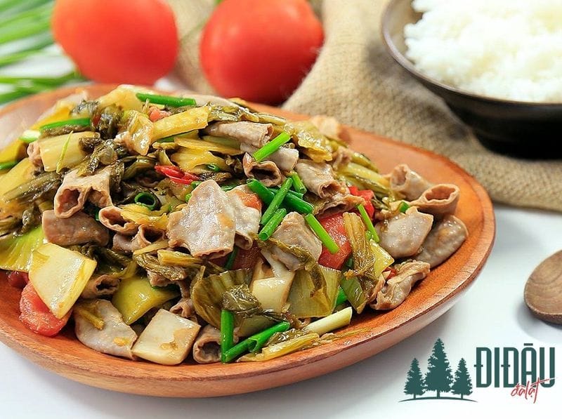 Cách làm lòng già xào dưa