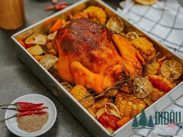 Cánh gà nướng rau củ