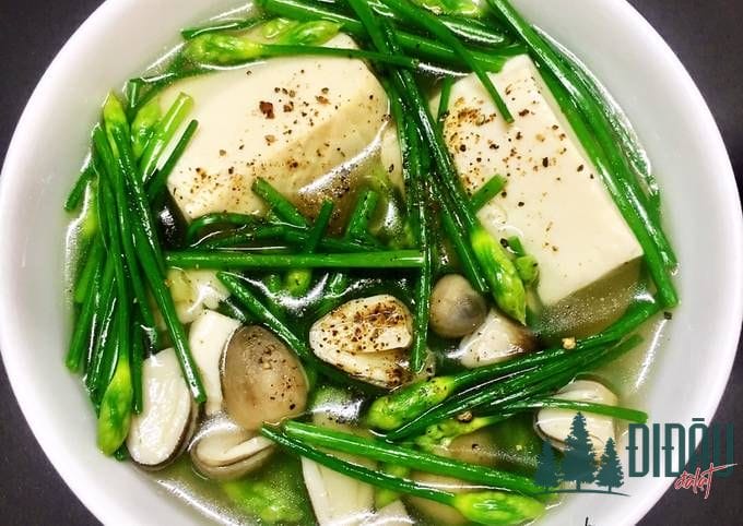 Canh hẹ đậu hũ non