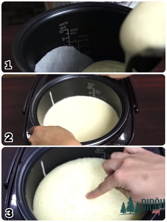 Cho hỗn hợp vào nồi cơm điện