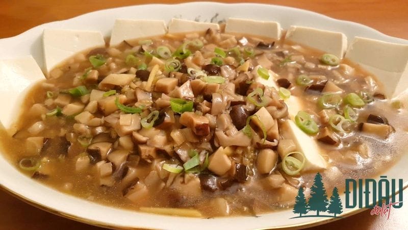 Đậu phụ non sốt nấm đông cô