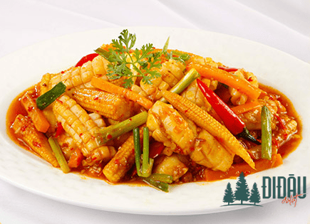 Mực tươi xào cà ri
