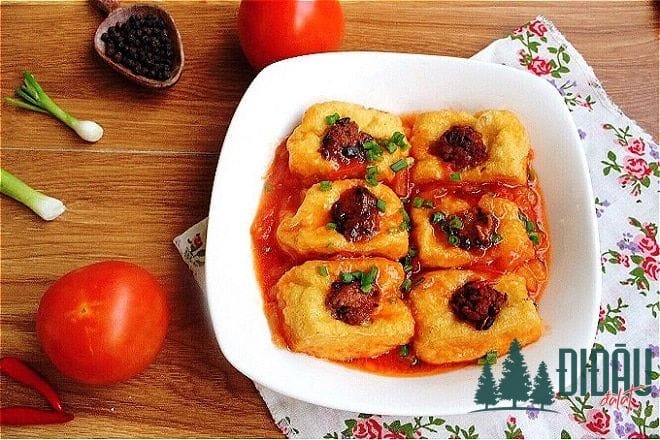 Tàu hủ chiên sốt cà chua 