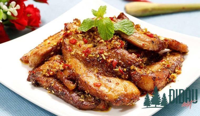 Thịt ba rọi muối sả chiên