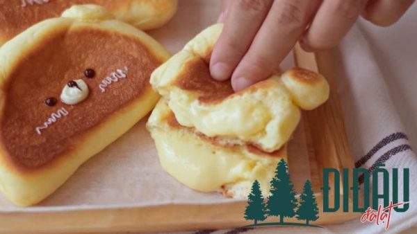 Cách làm bánh sữa chua nướng hình gấu bằng chảo