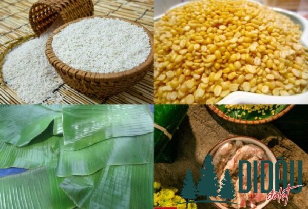 Nguyên liệu làm bánh tét nhân thịt