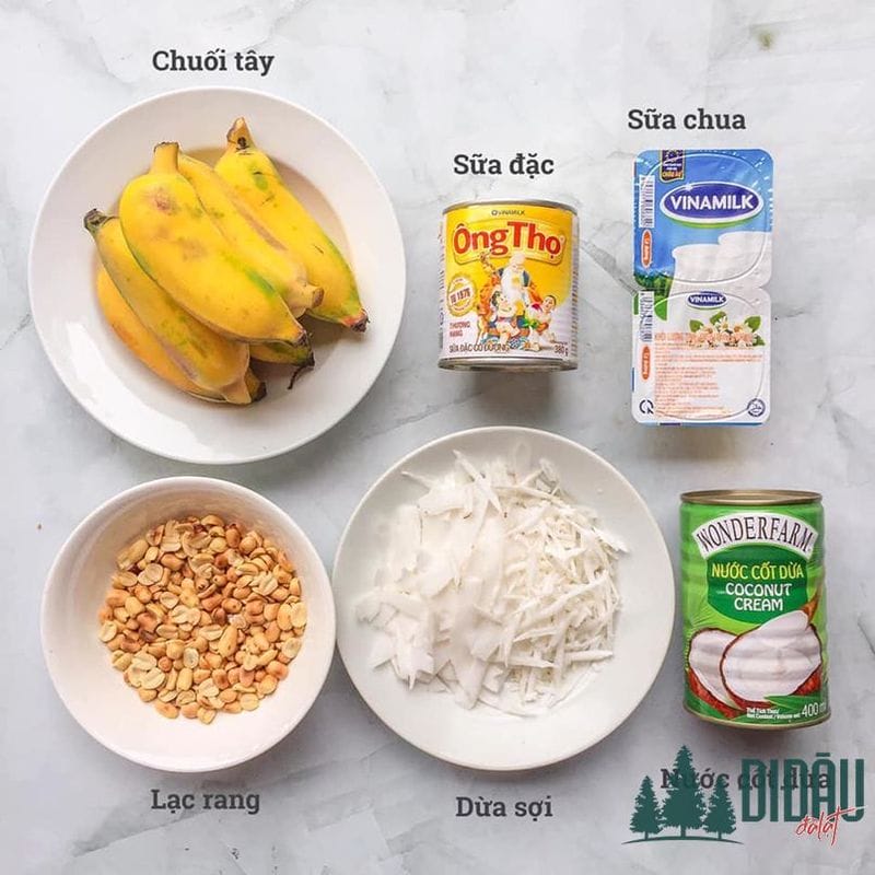 Nguyên liệu làm kem chuối