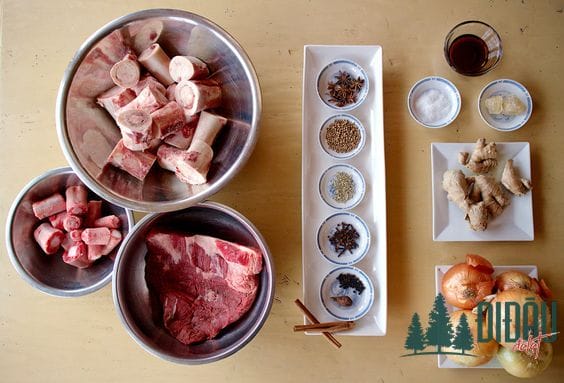 Nguyên liệu nấu bún bò Huế