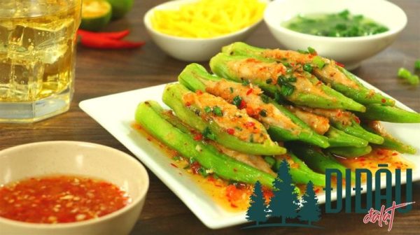 Đậu bắp nướng nhồi nhân tôm
