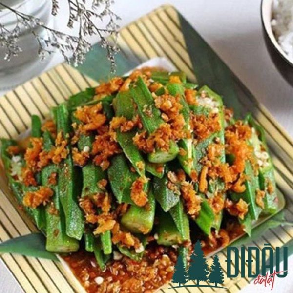 Đậu bắp xào tôm khô
