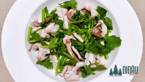 Cách làm mực xào cần tây